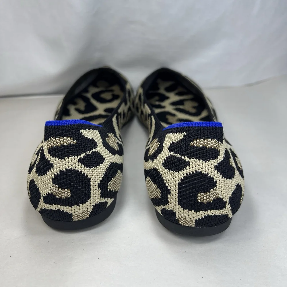 Rothy’s Pointed Toe Flats 11.5 Wild Cat Leopard Cheetah Soft Slip On Womens Shoe - Picture 6 of 13